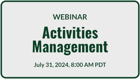 Activities Management Webinar July 31